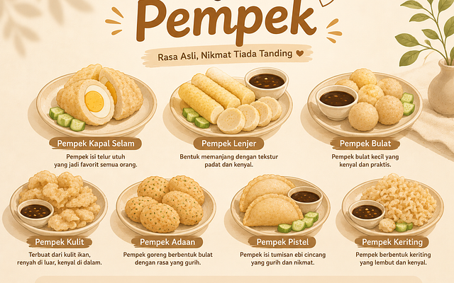 Mengenal Ragam Pempek: Kapal Selam, Lenjer, dan Kawan-kawannya