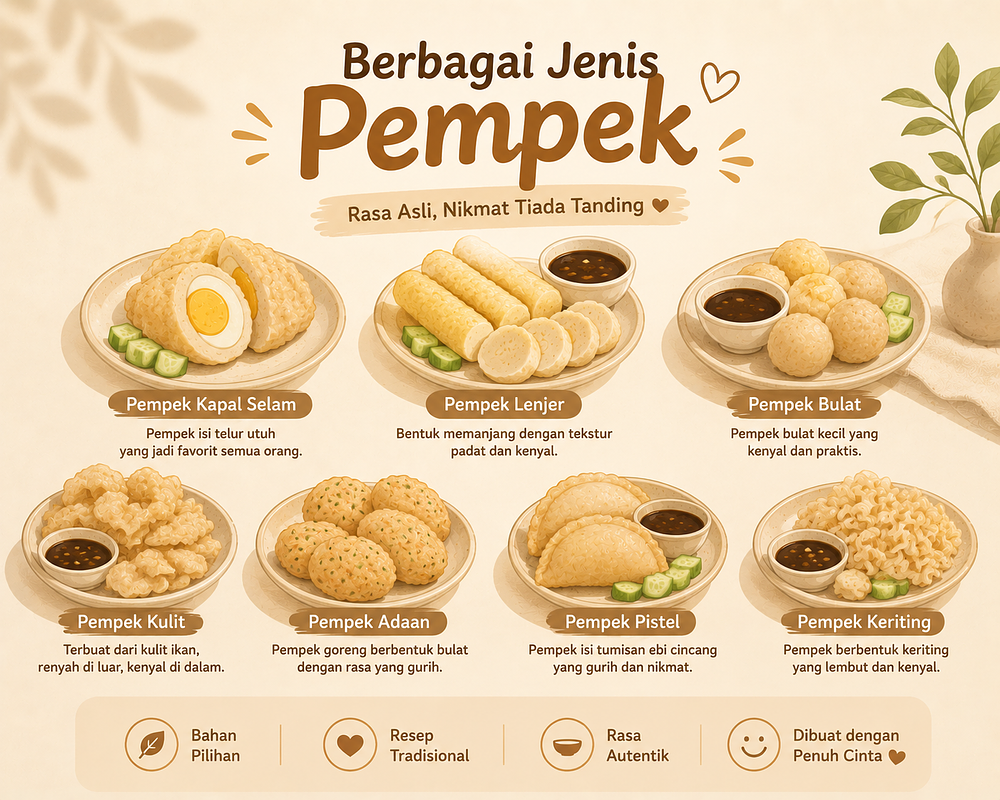 Mengenal Ragam Pempek: Kapal Selam, Lenjer, dan Kawan-kawannya